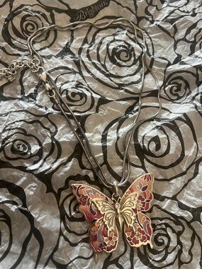Brighton Multicolor Butterfly Pendant Necklace - Purple & Gold Tones
